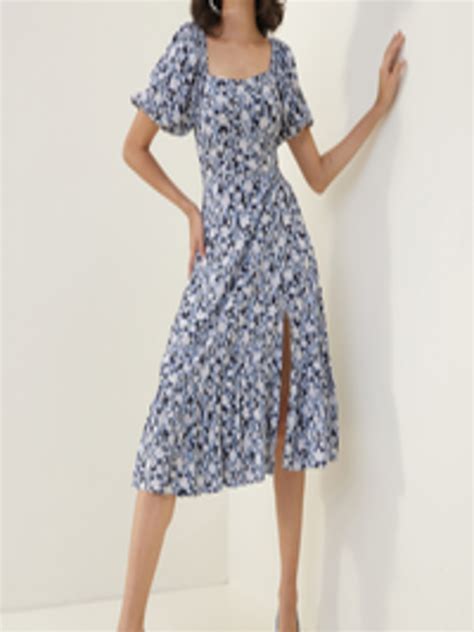 Buy Femella Floral Printed Square Neck A Line Dress Dresses For Women