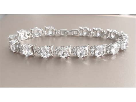 Cubic Zirconia Tennis Bracelets For Women With White Diamond Cubic