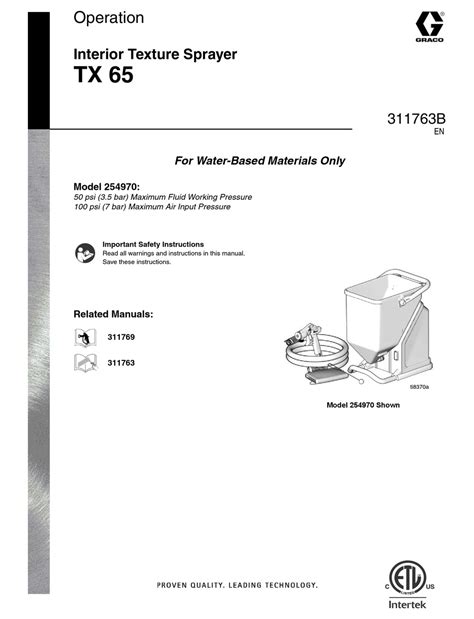 GRACO TX 65 OPERATION Pdf Download | ManualsLib