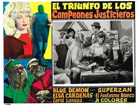 Mexican Lobby Card El Triunfo De Los Campeones Justicieros From