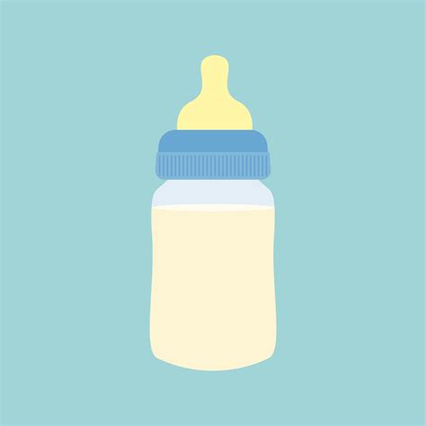 Baby Milk Bottle And Dummy In Cartoon Flat Style, Stock, 40% OFF