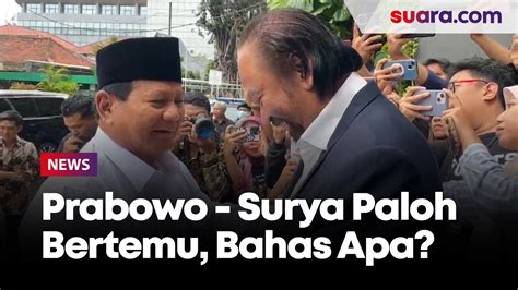 Baru Saja Tiba Prabowo Subianto Disambut Surya Paloh Di Nasdem Tower