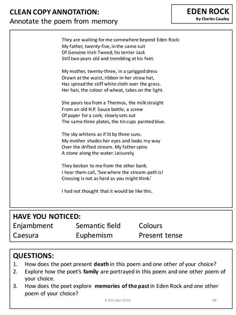 Aqa Poetry Guide Love And Relationships Cluster Artofit