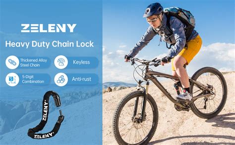 Zeleny Bike Chain Lock Bike Locks Heavy Duty Anti Theft