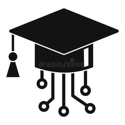 Icono Graduado Elegante Del Sombrero Del Ai Estilo Simple Ilustración