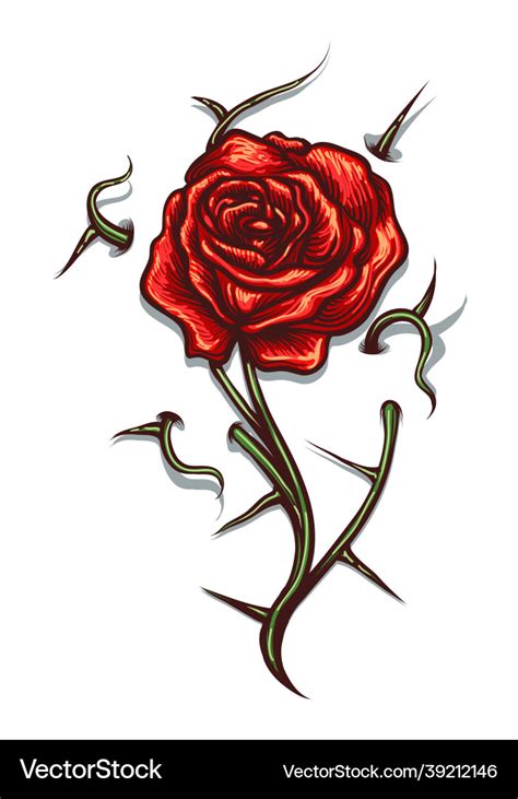 Discover Red Rose With Thorns Tattoo Latest In Coedo Vn