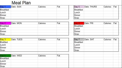 Excel meal planner with macros - chromefity