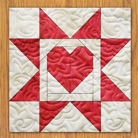 Hearts And Stars Quilt Block Pdf Pattern With Video Tutorial Etsy