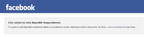 Esta cuenta no está disponible temporalmente FACEBOOK Solución