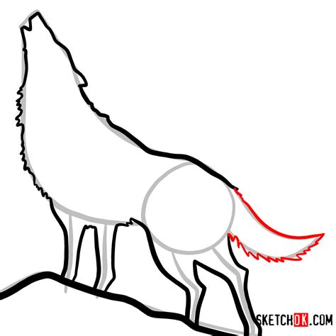 How To Draw Howling Wolf Silhouette Wild Animals Sketchok Easy