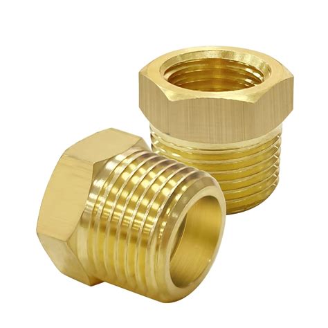 Gotonovo Brass Pipe Fitting 1/4 Inch Female to 1/2 Inch Male Reducer