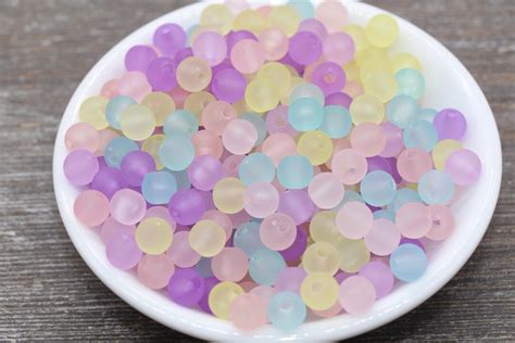 Mm Matte Multicolor Gumball Beads Round Acrylic Loose Beads Frosted