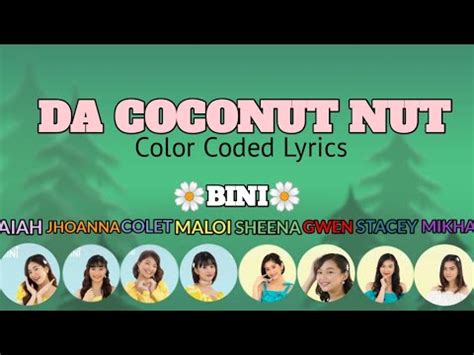 BINI Da Coconut Nut Color Coded Lyrics YouTube