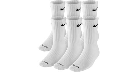 Nike Synthetic Dri-fit Cushioned Crew Socks (medium/6 Pairs) in White ...