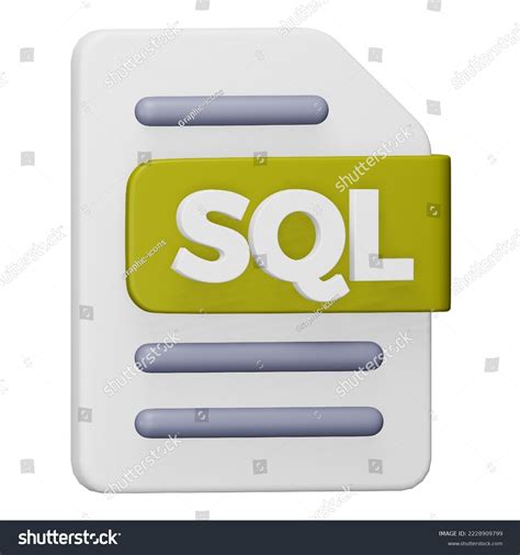 Sql File Format 3d Rendering Isometric Stock Illustration 2228909799