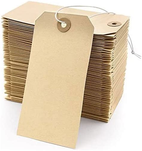 Blank Manila Shipping Tags With Elastic String Coideal 120 PCS Strung