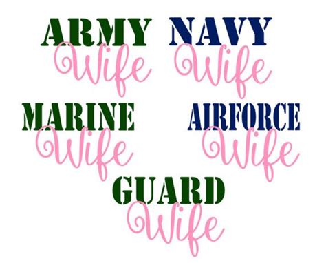 Military Wife Vinyl Car Decal Sticker Army Wife Marine Etsy