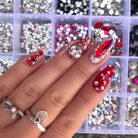 Swarovski Crystals Nail Art Nails Nail Art Crystal Nails