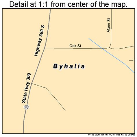 Byhalia Mississippi Street Map 2810060