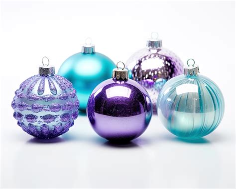 Premium AI Image | a group of christmas ornaments with purple and ...