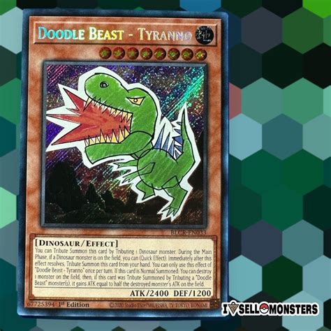 Yugioh 1x Doodle Beast Tyranno BLCR EN033 Secret Rare TCG Yu Gi Oh