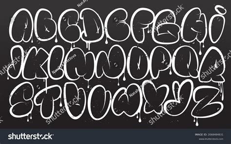 Graffiti Alphabet Bubble Graffiti Letters Outline Stock Vector (Royalty ...