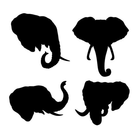 Free Vector Hand Drawn Elephant Head Silhouette