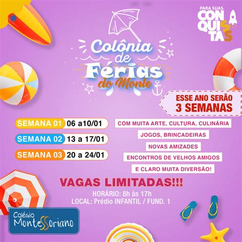 Colônia De Férias Programação - Colônia de Férias do Monte 2025 – Colégio Montessoriano