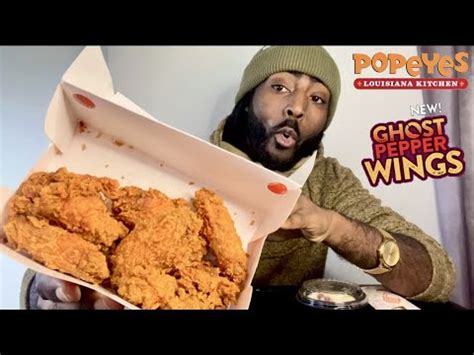 Popeyes NEW Ghost Pepper Wings MUKBANG Review YouTube