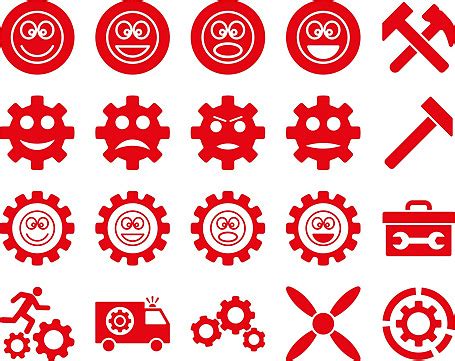 Tools And Smile Gears Icons Avatar Fan Emoticon Vector Avatar Fan