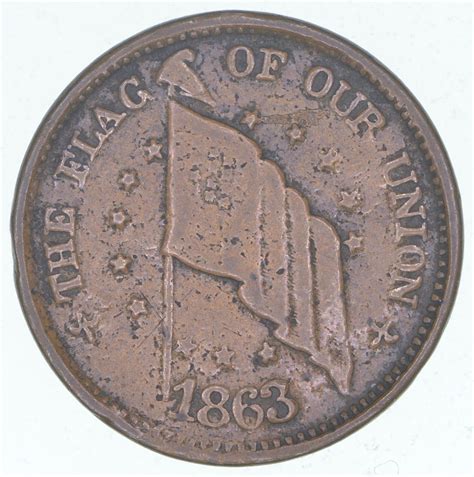 Authentic Original Civil War Token The Flag Of Our Union Army