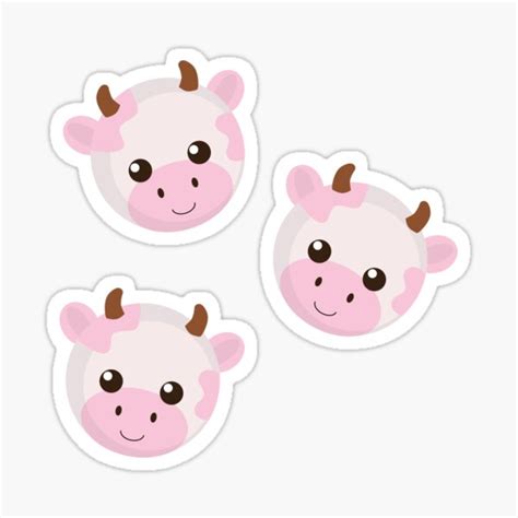 3 PACK STRAWBERRY COW PACK SET Sticker By Pierrelaidesign Redbubble