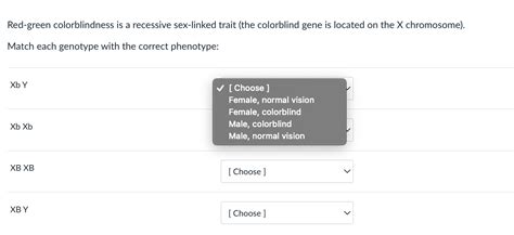 Solved Red Green Colorblindness Is A Recessive Sex Linked Chegg