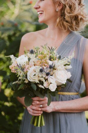 Rustic Astilbe, Rose and Thistle Bouquet