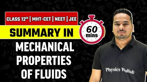 Summary Of MECHANICAL PROPERTIES OF FLUIDS Physics Class 12th MHT