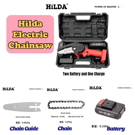 PPP Hilda Rechargeable Cordless Mini Electric Chainsaw 4 Inch Guide