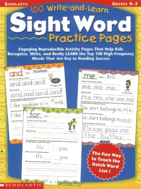 100 Write And Learn Sight Word Practice Pages Engaging Reproducible