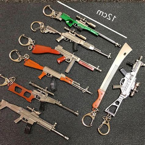 Cm Pubg Mm Weapon Rifle Akm Model Key Chains Ak Toys Gun