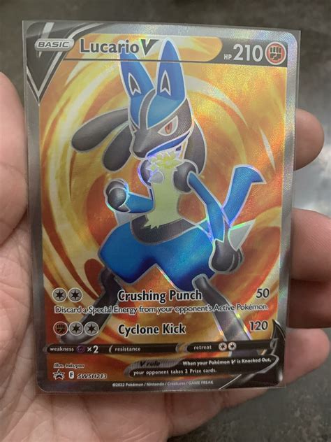 Mavin Pokemon Ultra Rare Holo Full Art Lucario V Swsh213 Promo Black