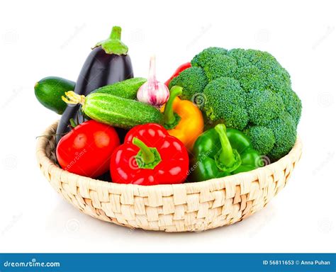 Fresh Vegetables In Basket Stock Image Image Of Color 56811653