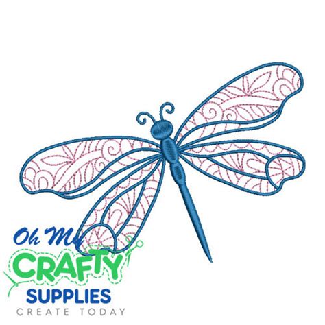 Flourish Dragonfly Embroidery Design Oh My Crafty Supplies Inc