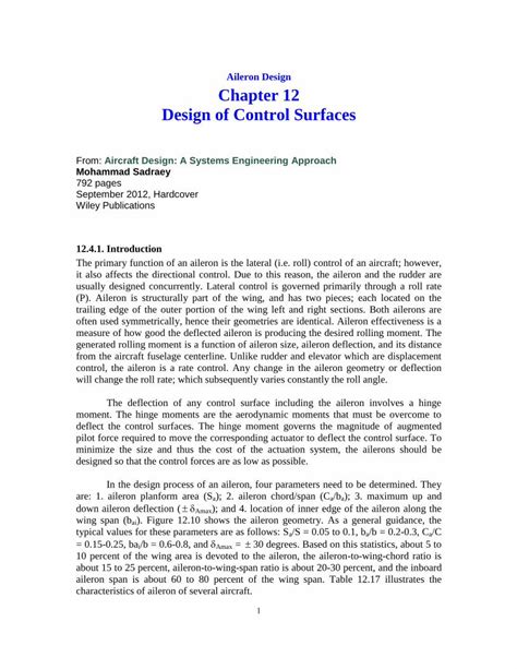 (PDF) Aileron Design Chapter 12 Design of Control · PDF fileAileron Design Chapter 12 Design of ...