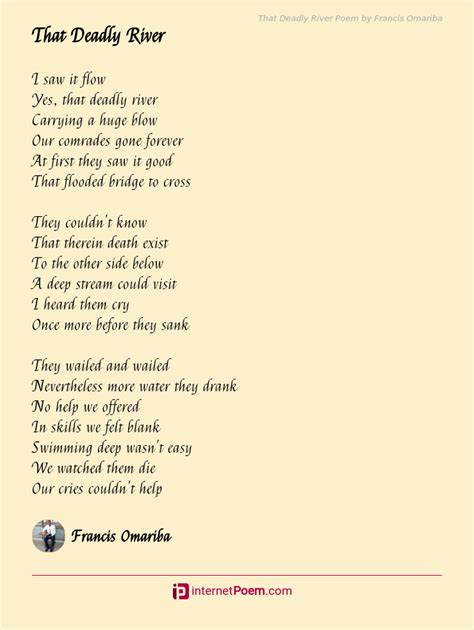 That Deadly River Poem By Francis Omariba