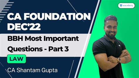 Bbh Most Important Questions Part 3 Ca Shantam Gupta Unacademy Ca