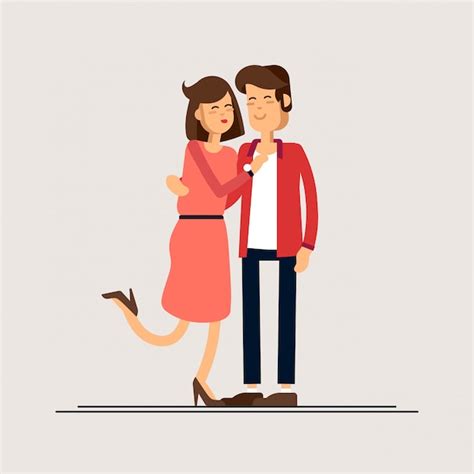 Premium Vector Couple In Love Man And Woman Embracing Each Other