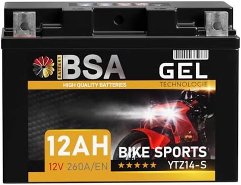 Yuasa Motorrad Akku Ytz S Gel Hochleistung V Ah Amazon De