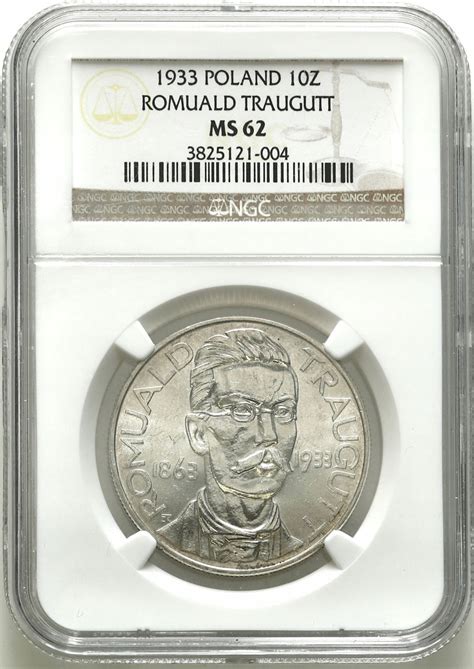 II RP 10 złotych 1933 Traugutt NGC MS62 PIĘKNY archiwum niemczyk pl