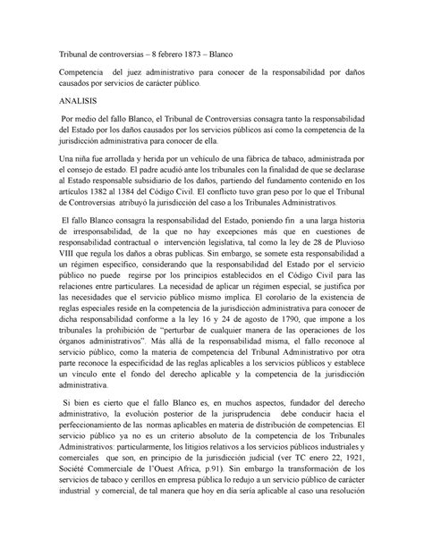 Administrativo fallo blanco - Tribunal de controversias – 8 febrero