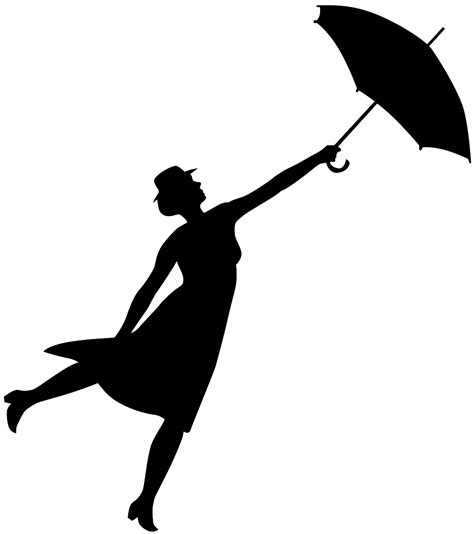 Mary Poppins Silhouette Free Vector Silhouettes