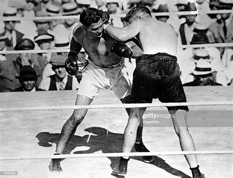 Boxing World Heavyweight Champion Boxer Jack Dempsey In Action During